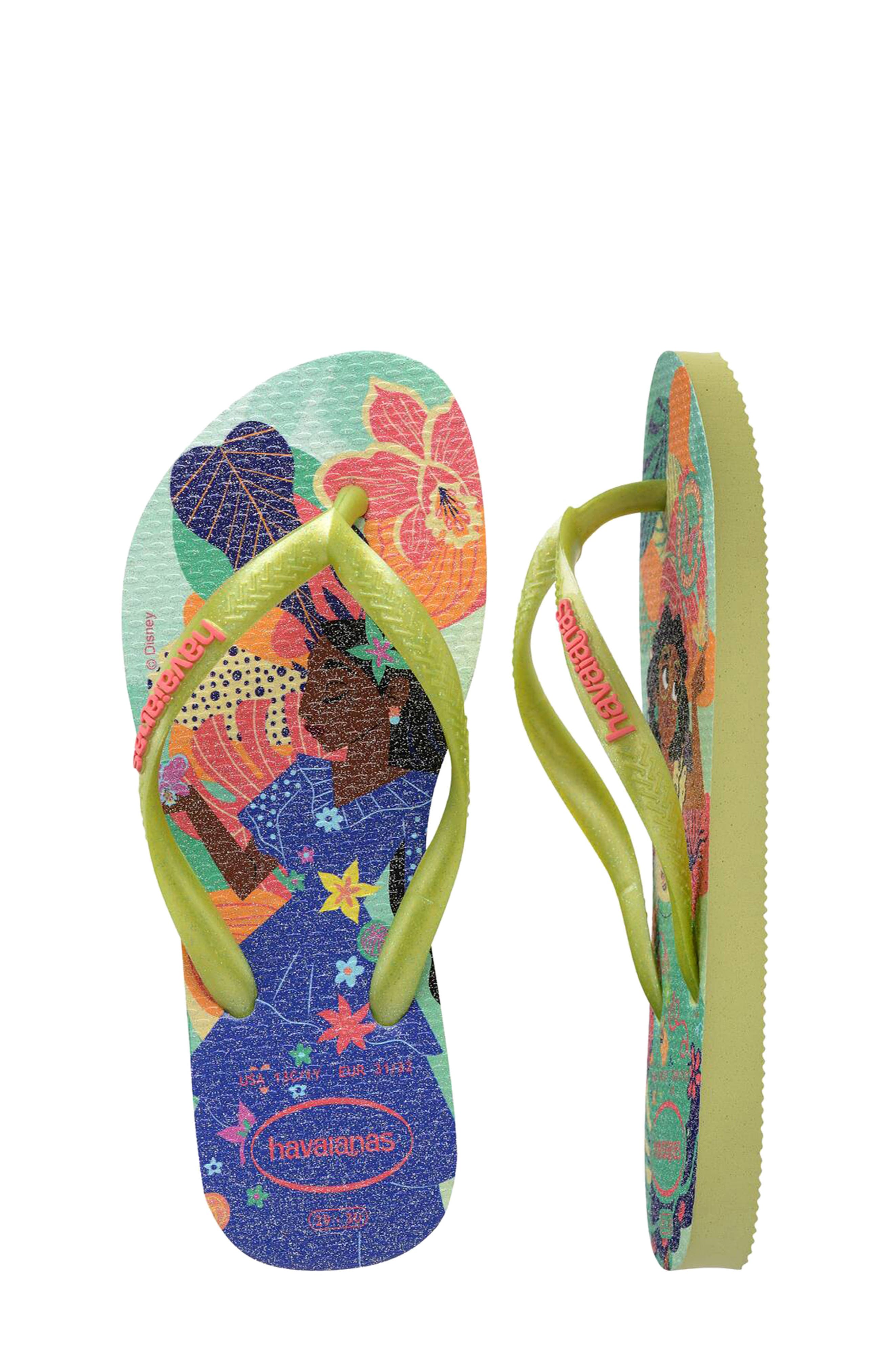 Havaianas Disney Princess Flip Flop, Alternate, color, Matcha Green