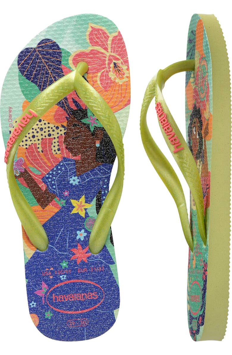Havaianas Disney Princess Flip Flop, Alternate, color, Matcha Green