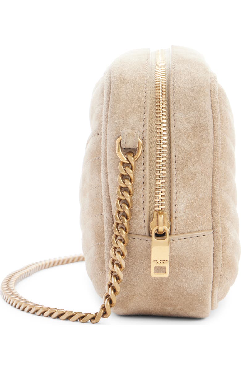 Saint Laurent Mini Lou Matelassé Suede Camera Bag, Alternate, color,