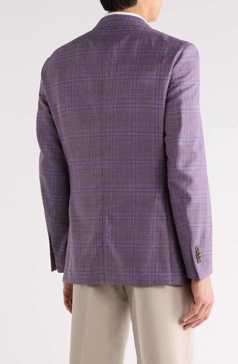 Peter Millar Plaid Wool Blend Sport Coat, Alternate, color, Purple
