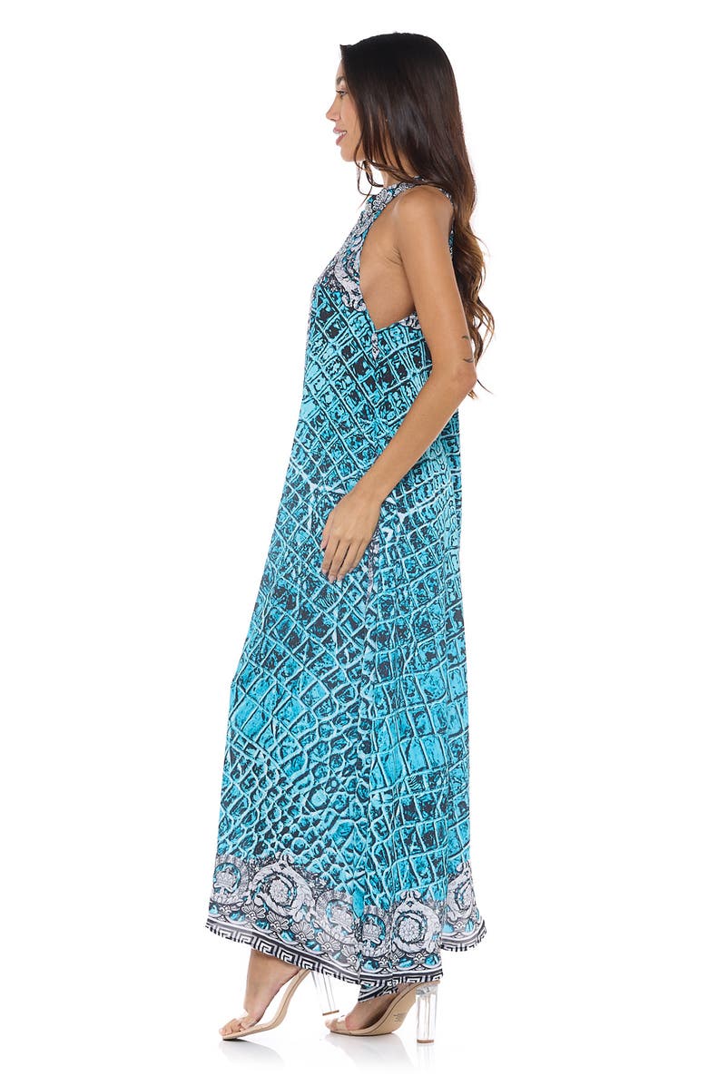 RANEES One-Shoulder Cover-Up Maxi Dress, Alternate, color, Teal Blue