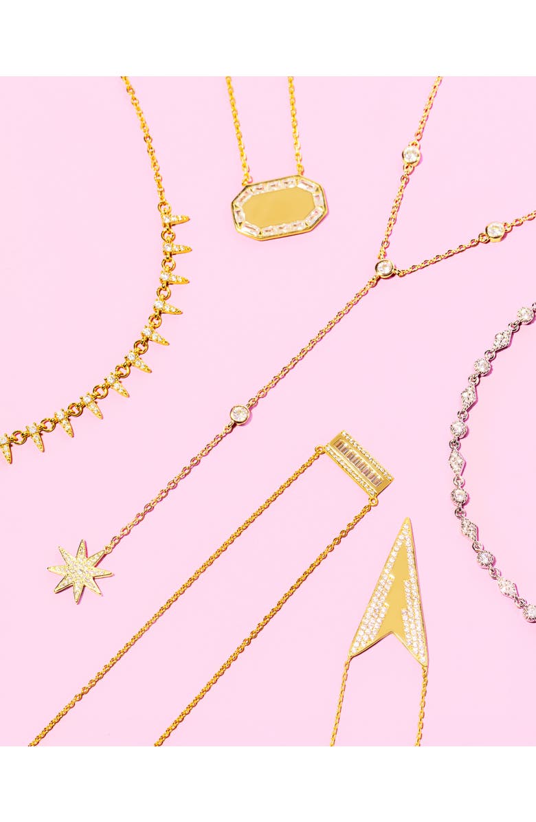 Mazin Jewels Starburst Lariat Necklace, Alternate, color, Rosegold