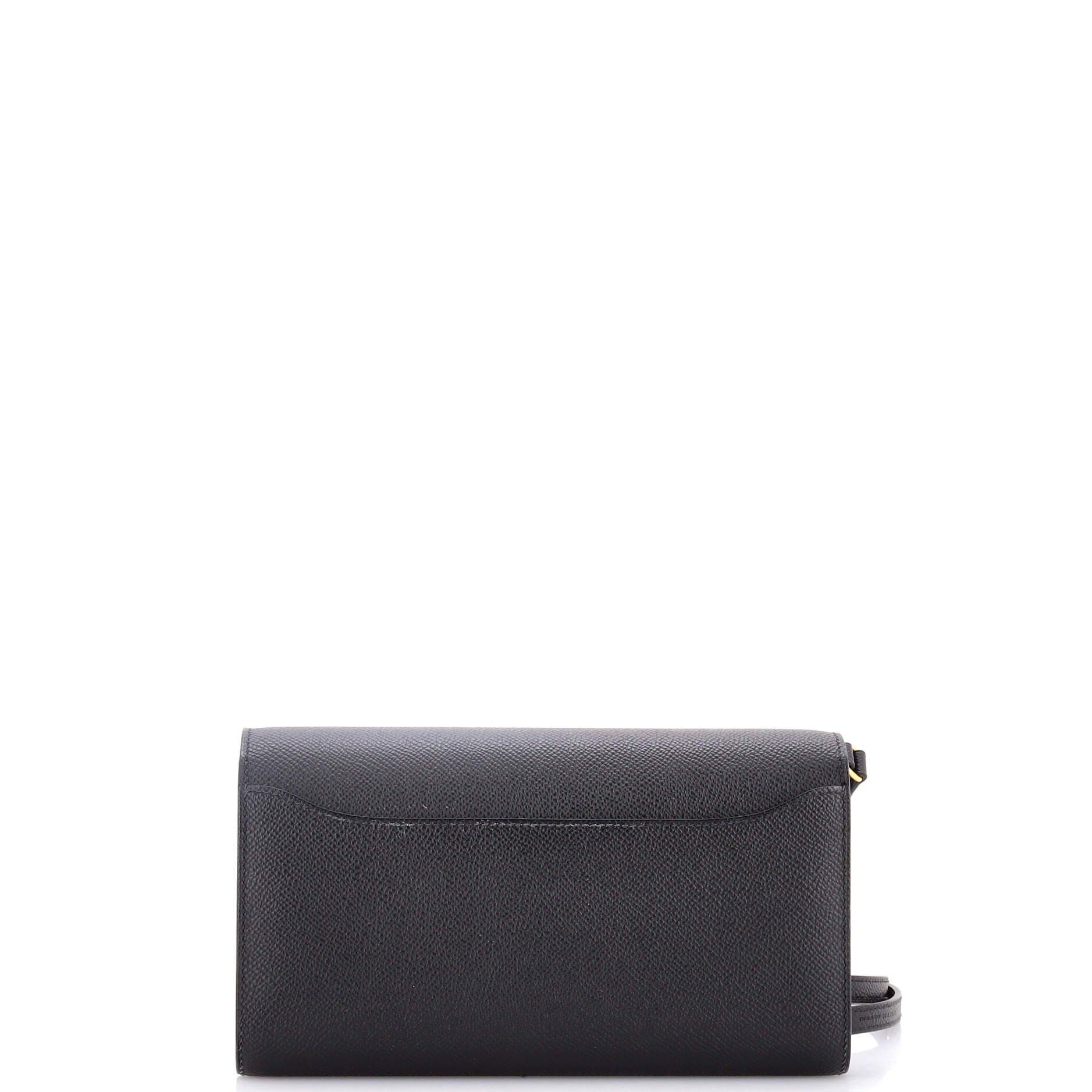 Pre-Owned Hermes Constance To Go Wallet Epsom, Alternate, color, Noir