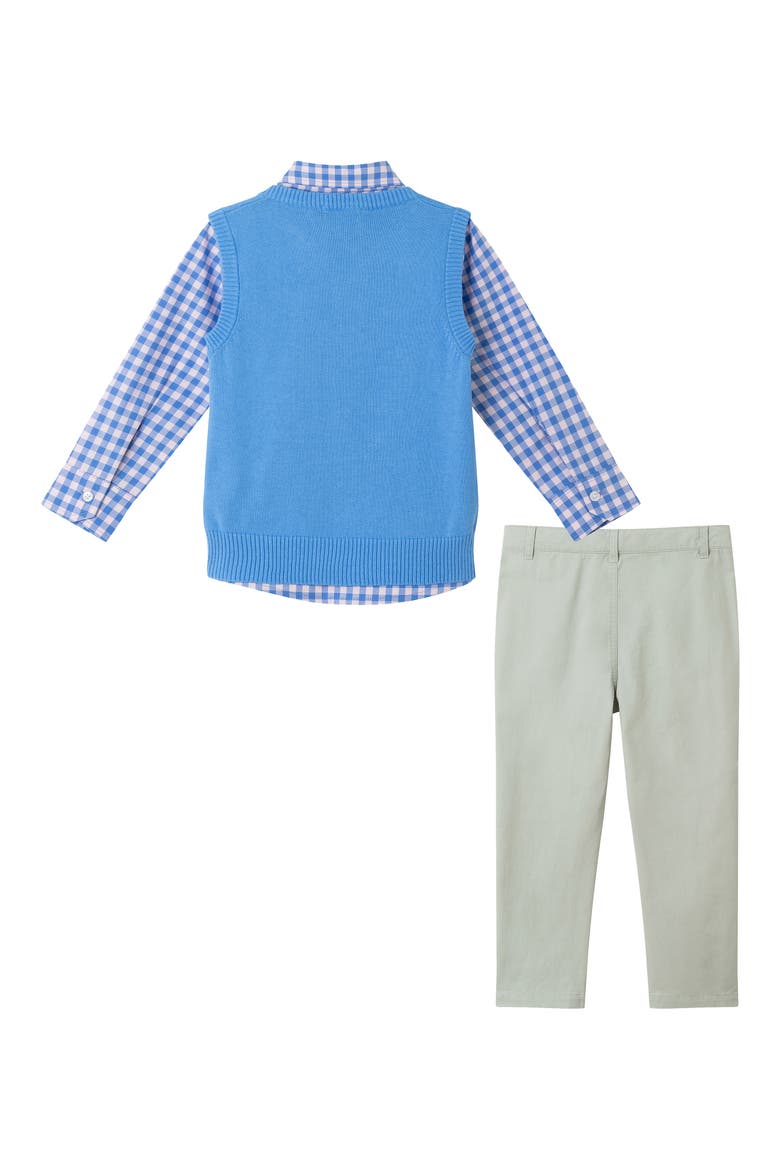 Kids' Vest, Button-Up Shirt, Pants & Bow Tie Set, Alternate, color, MID BLUE