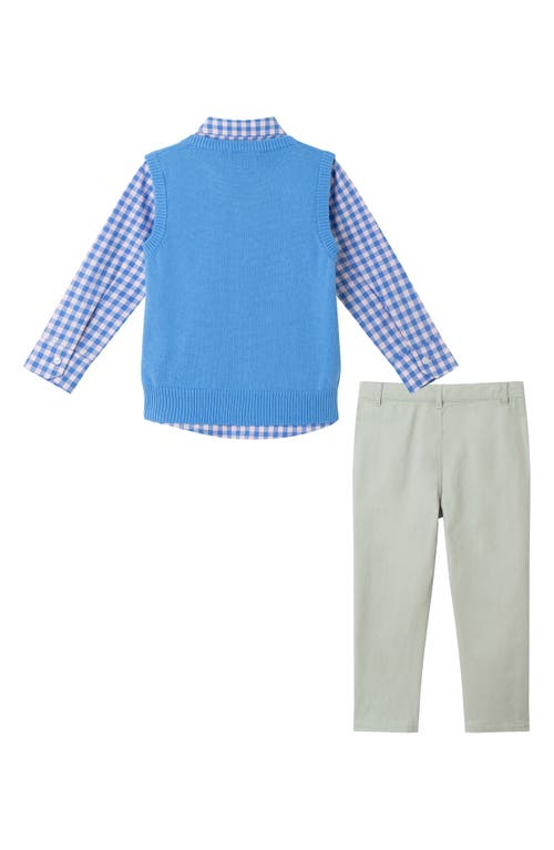Andy & Evan Kids' Vest, Button-up Shirt, Pants & Bow Tie Set In Mid Blue
