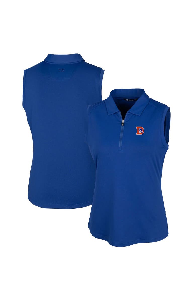Cutter & Buck Women's Cutter & Buck Royal Denver Broncos Throwback Logo Forge Stretch Sleeveless Polo, Alternate, color,