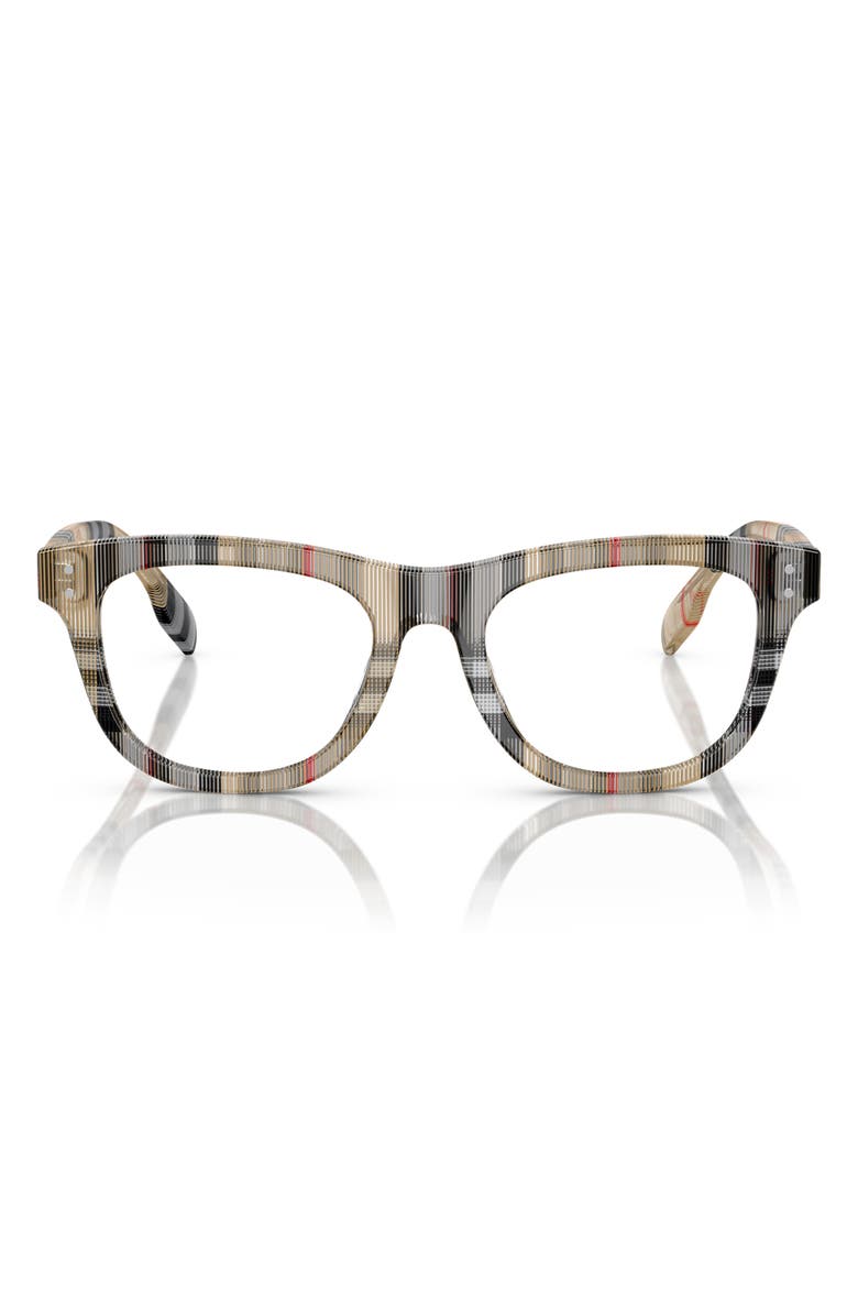 Burberry 45mm Square Optical Glasses, Main, color, Vintage Check / Demo Lens