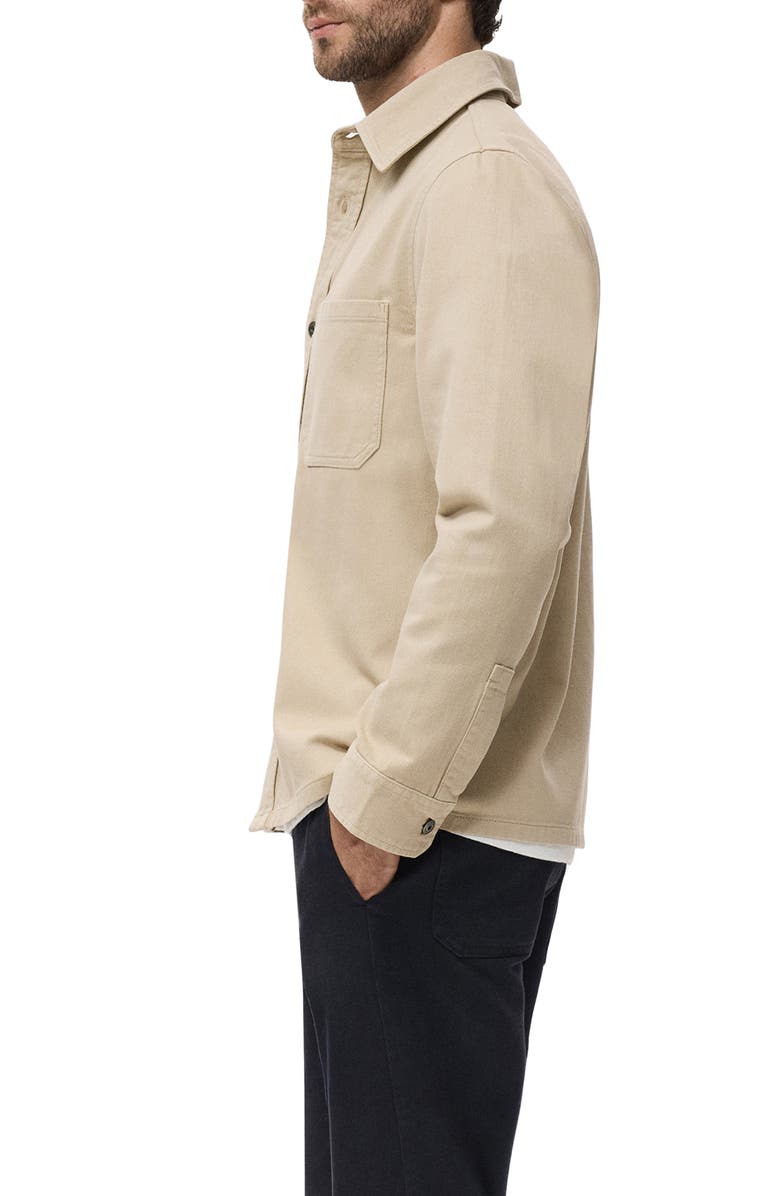 MANGO Cotton Denim Overshirt, Alternate, color, Beige
