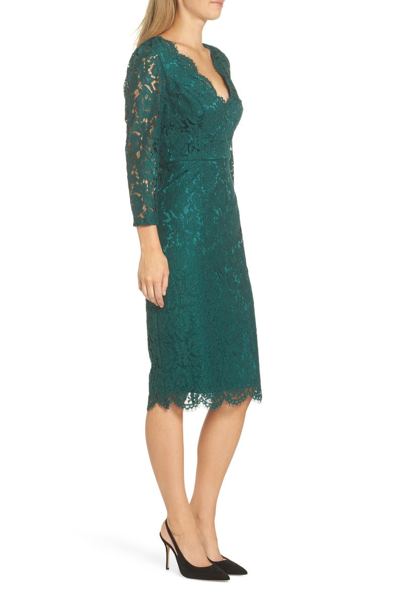 Lace Sheath Dress, Alternate, color, GREEN