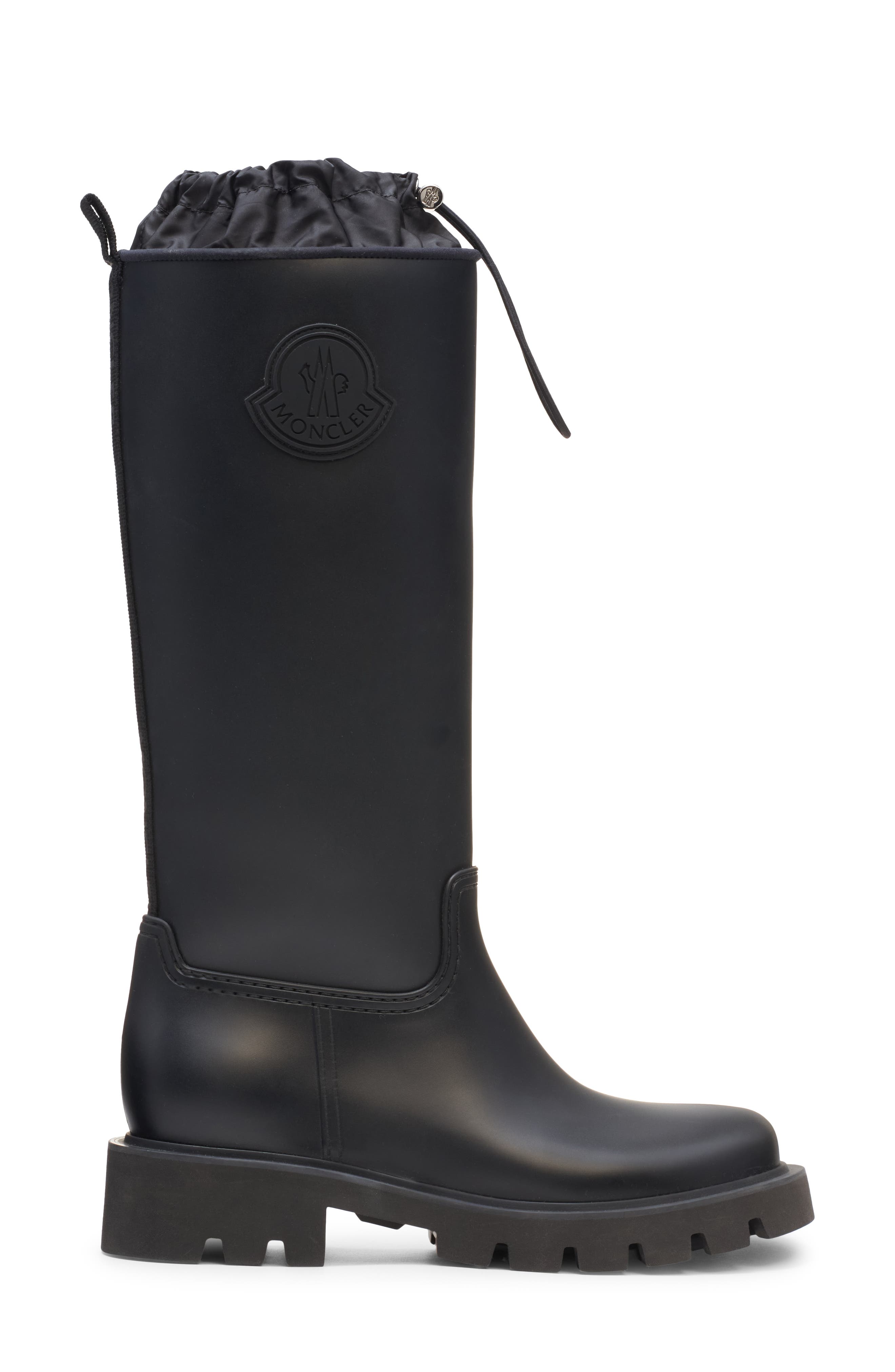 Moncler Kickstream Waterproof Rain Boot, Alternate, color, Black