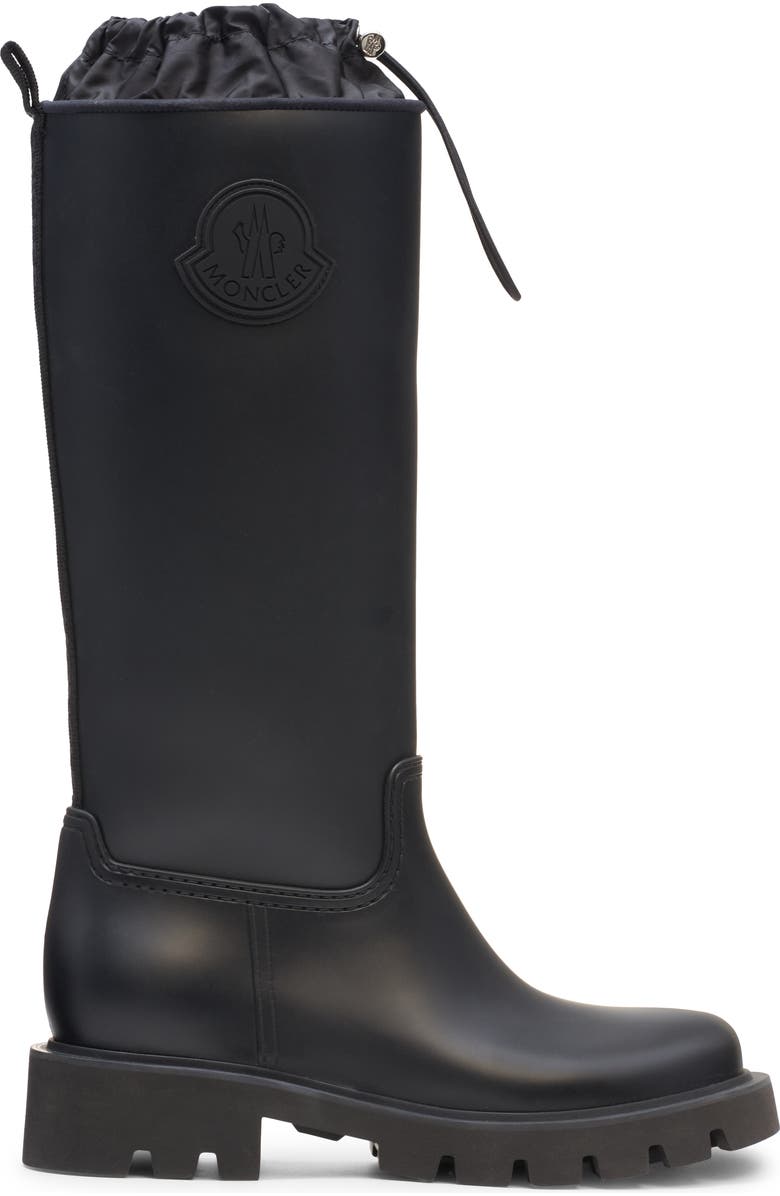 Moncler Kickstream Waterproof Rain Boot, Alternate, color, Black