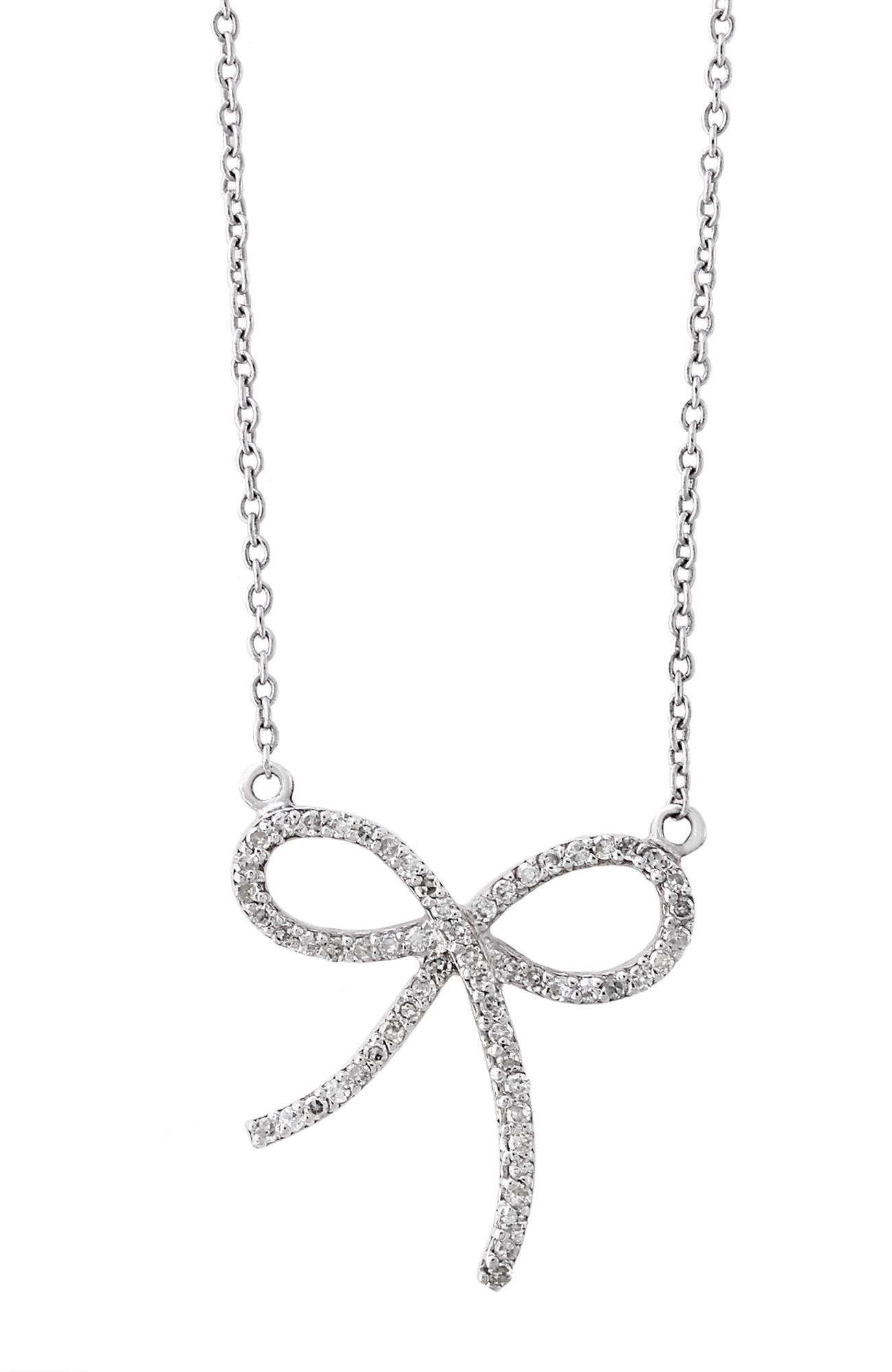 EFFY Diamond Bow Necklace In 14k White Gold (Women) | Nordstrom