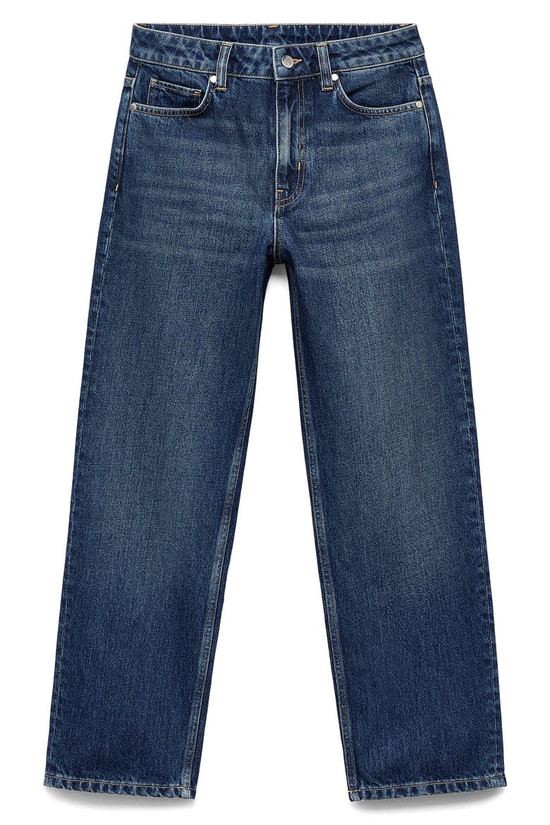 Mid Rise Straight Leg Jeans, Alternate, color, DARK BLUE