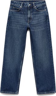 MANGO Mid Rise Straight Leg Jeans