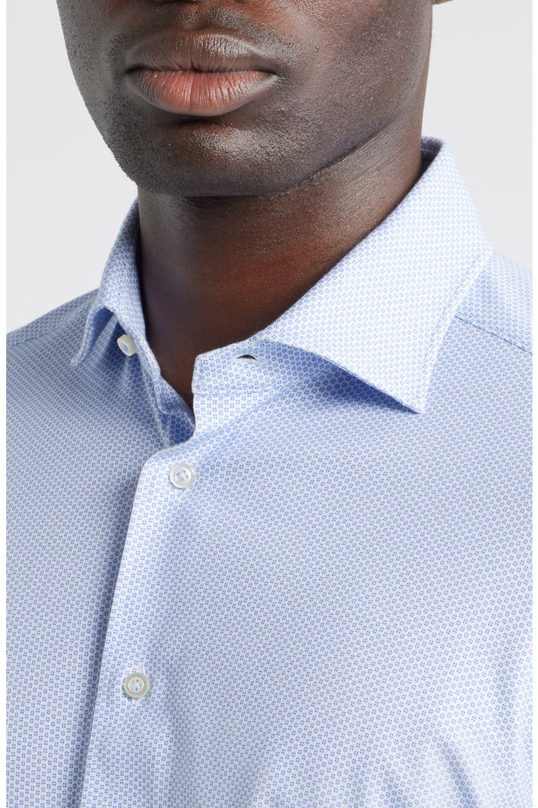 4Flex Stretch Modern Fit Microprint Knit Dress Shirt, Alternate, color, LIGHT PASTEL BLUE
