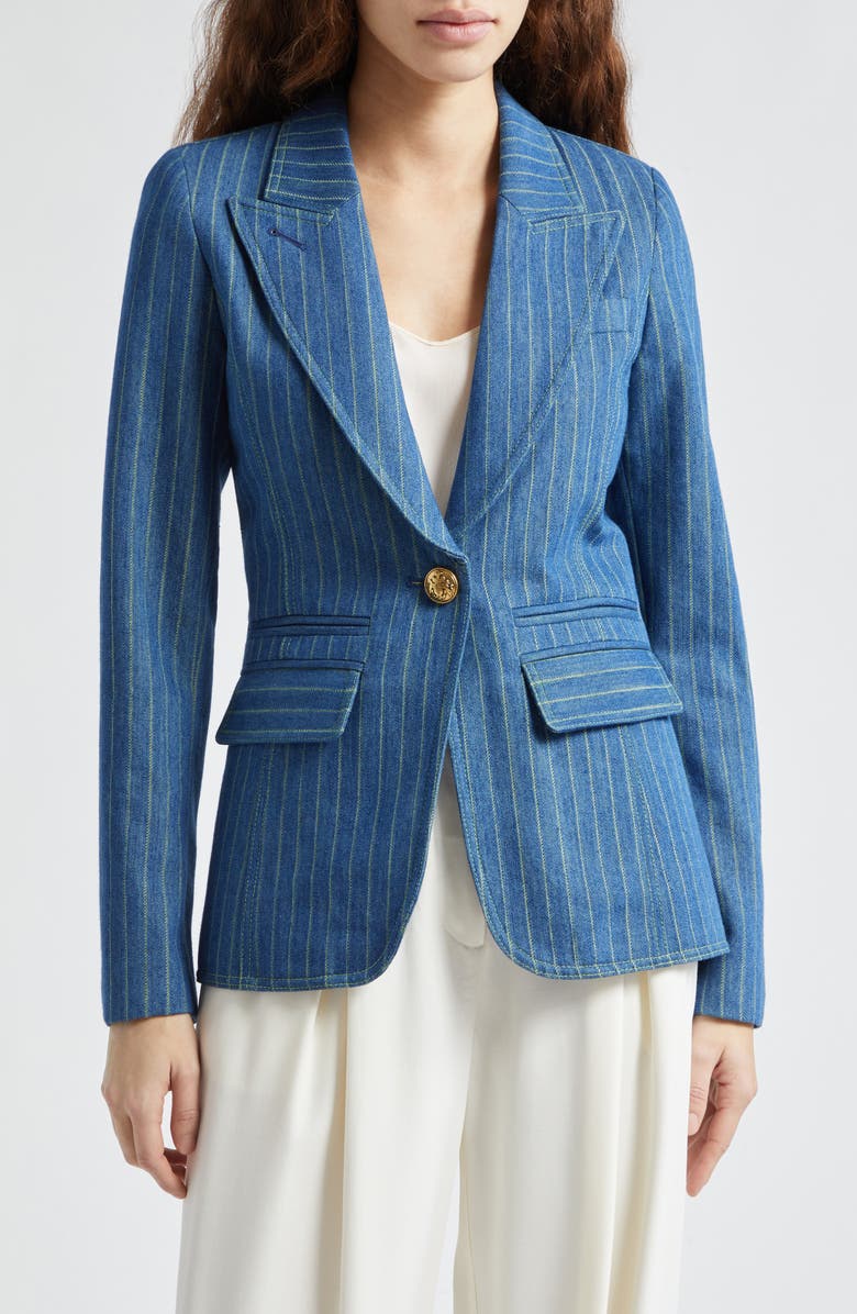 Smythe Hutton Stripe Denim Blazer, Main, color, 