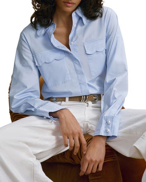 Cotton Scallop Detail Shirt