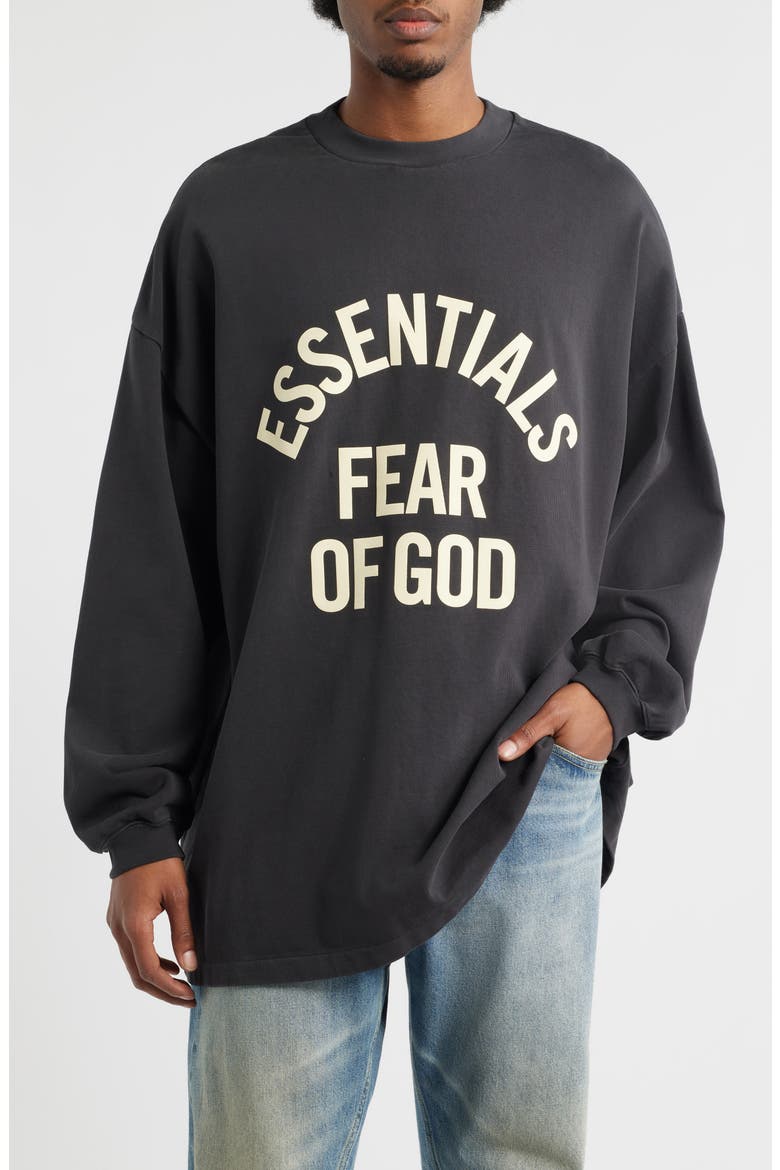 Campus '90s Long Sleeve Logo Graphic T-Shirt, Main, color, FADED BLACK