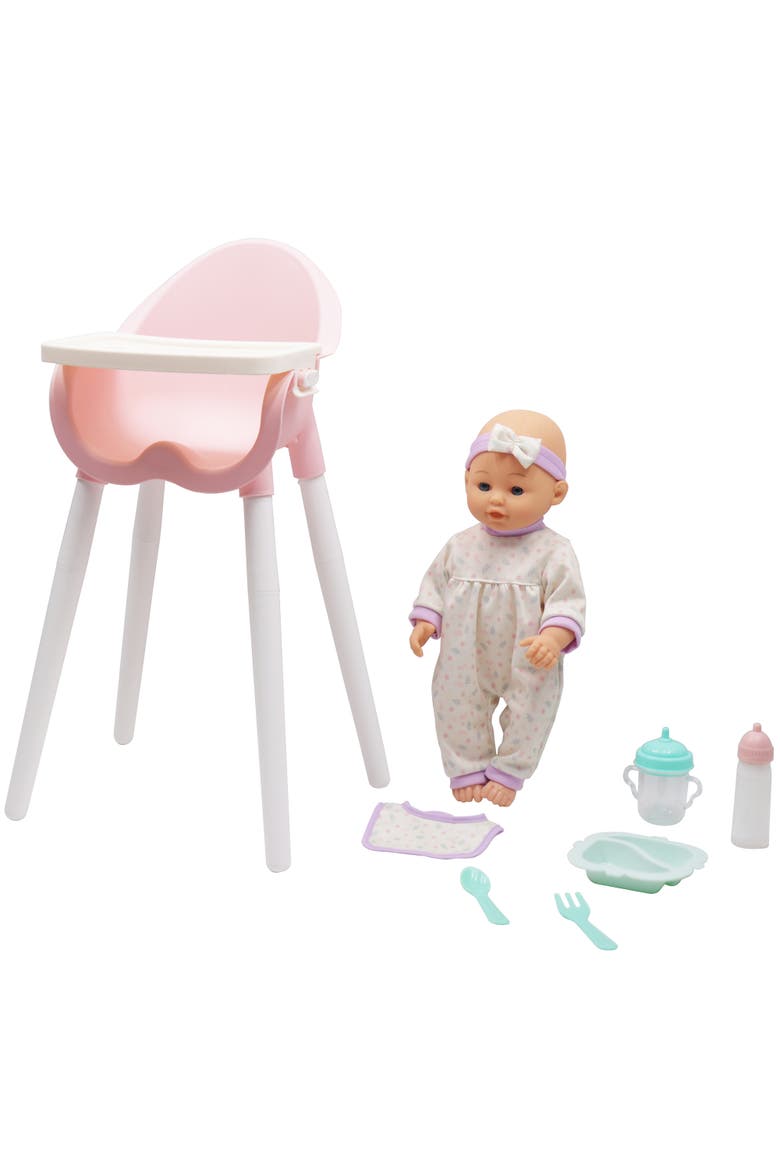 14" Baby Doll & High Chair Playset, Alternate, color, Multicolored