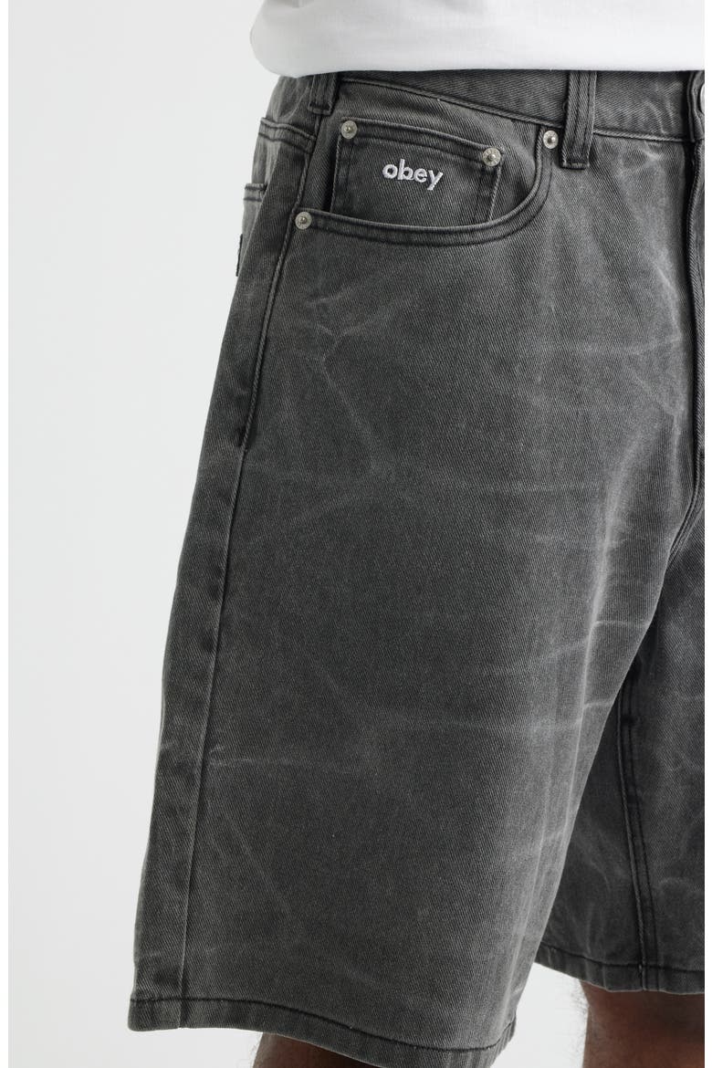 Bigwig Baggy Denim Shorts, Alternate, color, BLACK WRINKLE WASH