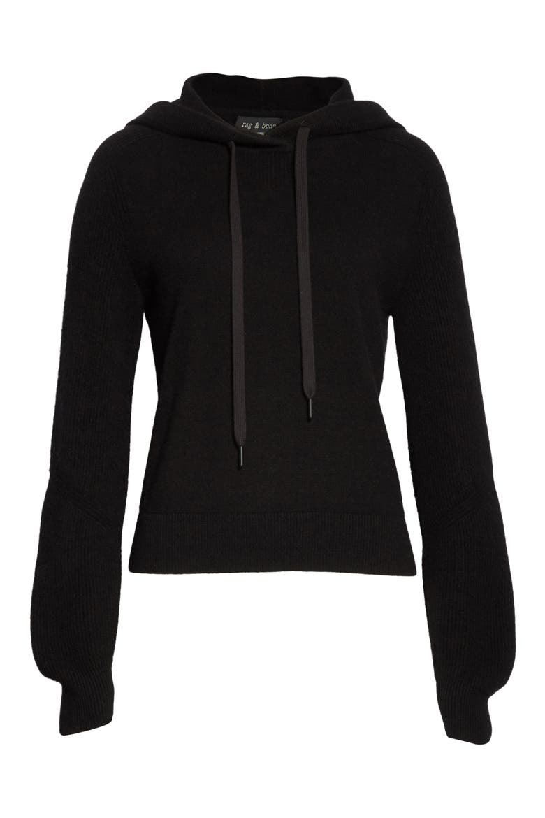 Logan Cashmere Hoodie, Alternate, color, BLK