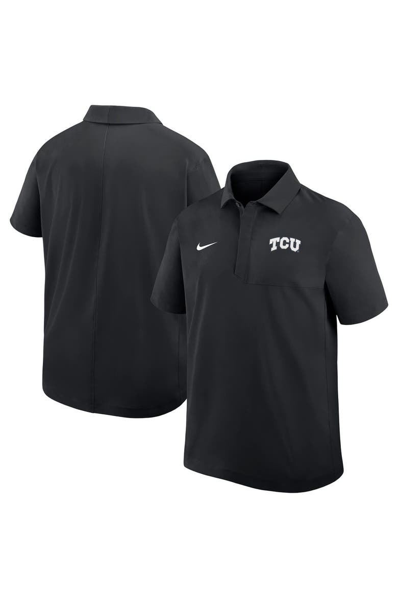 Men's Nike Black TCU Horned Frogs Woven Polo, Main, color, Black
