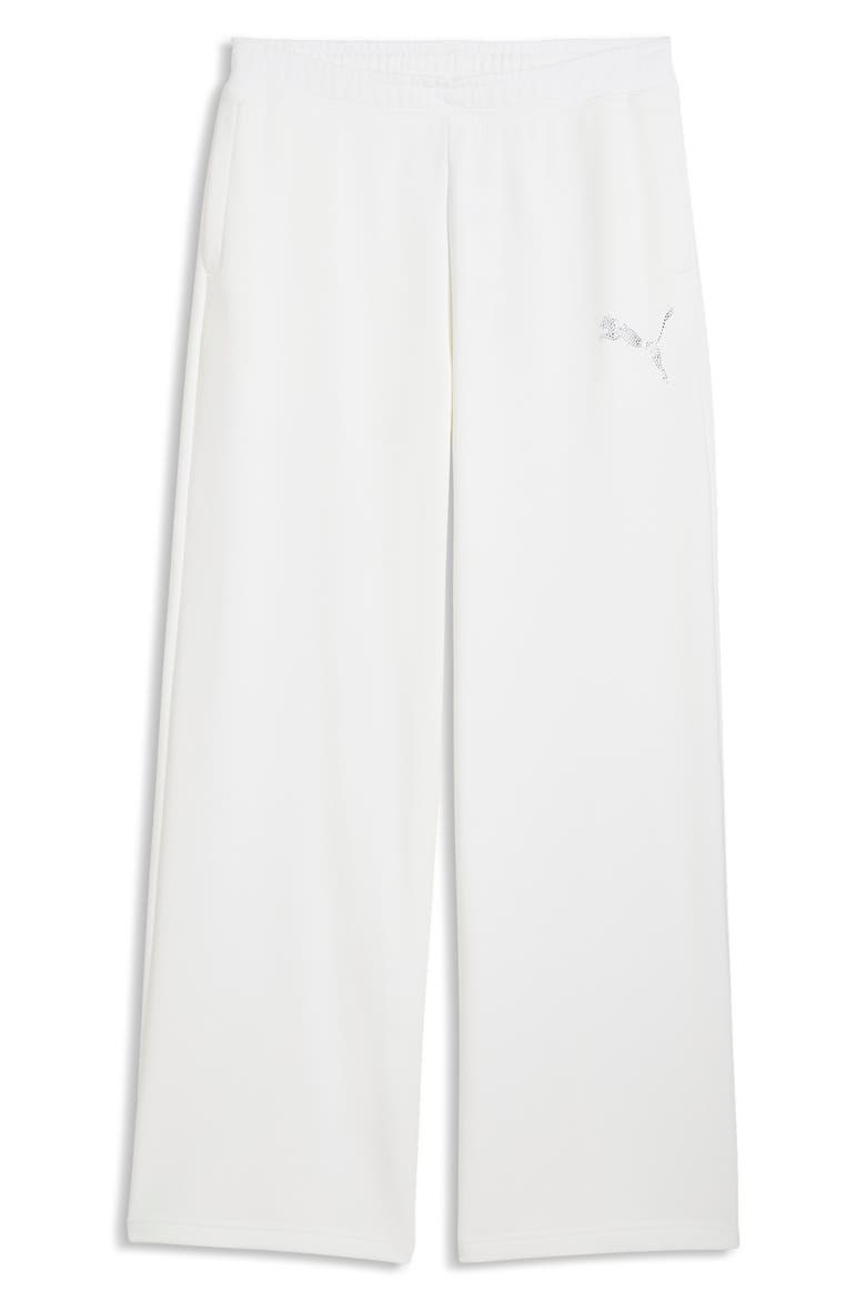 Essential Graphic Leo Luxe Bedazzled Track Pants, Alternate, color, PUMA WHITE