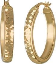 Bony Levy 14K Gold Textured Hoop Earrings