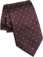 ZEGNA TIES Geometric Silk Jacquard Tie