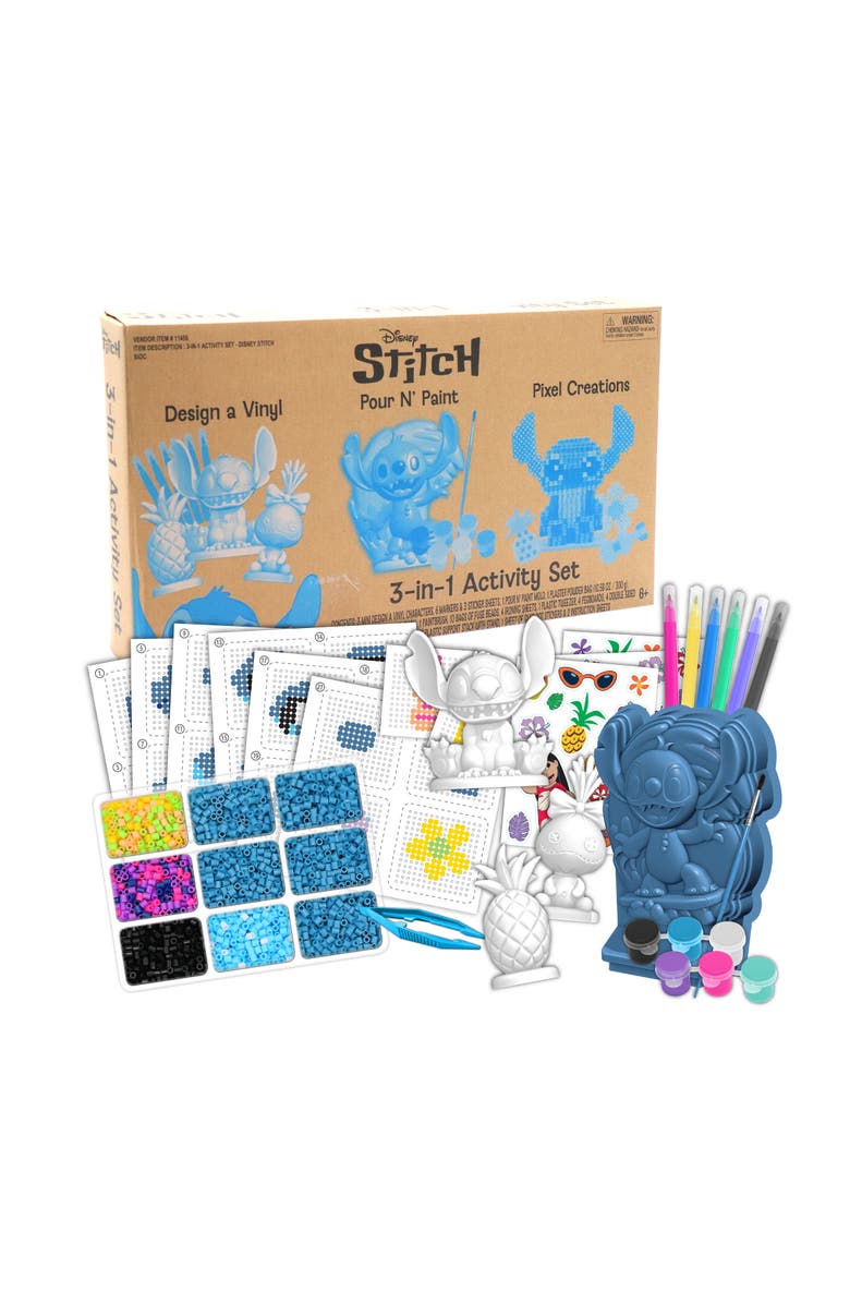 Disney 3 In 1 Activity Setm Disney Stitch, Craft Kit, 3 DIY Creations, Kids 6+, Main, color, Multicolored