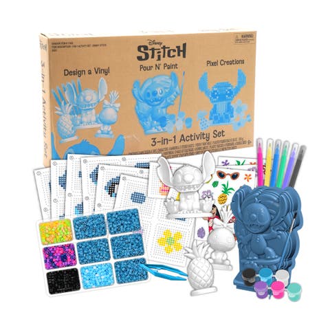 3 In 1 Activity Setm Disney Stitch, Craft Kit, 3 DIY Creations, Kids 6+