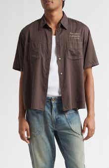 STOCKHOLM SURFBOARD CLUB Jerry Logo Embroidered Short Sleeve Button-Up Shirt