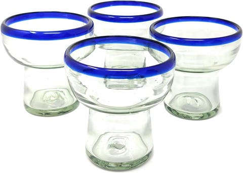 Hand Blown Stemless Margarita Glasses - Set of 4