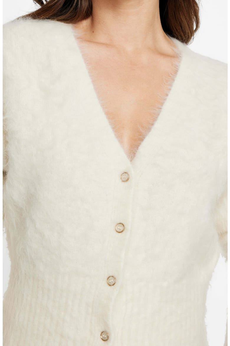 Agnes Fuzzy Alpaca Blend Cardigan, Alternate, color, OPEN BEIGE