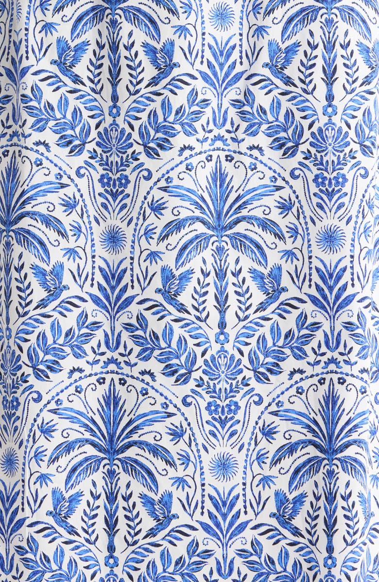 SUGARLIPS Romina Tropical Print One-Shoulder Cotton Dress, Alternate, color, Blue-White-Multi