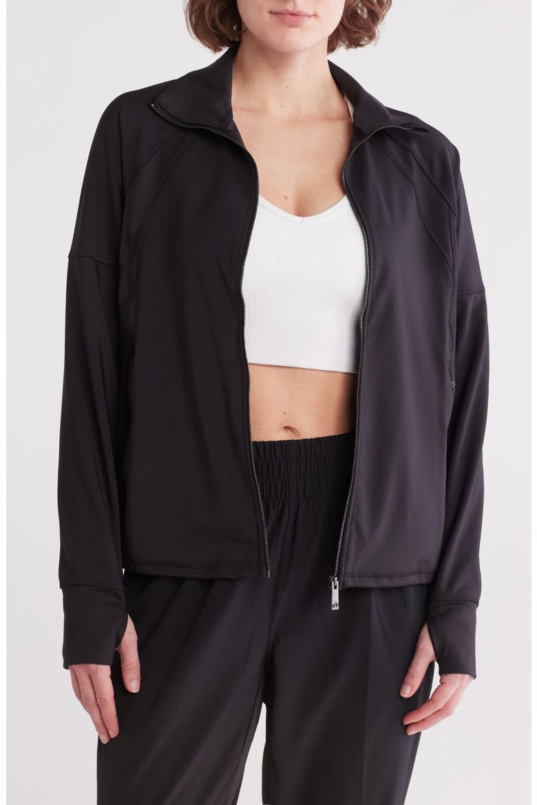 Cloudy Full Zip Jacket, Main, color, RICH BLACK
