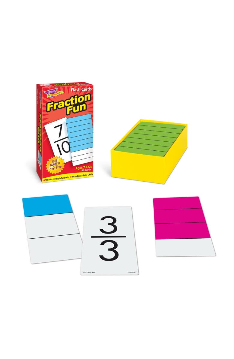 TREND Enterprises Fraction Fun Skill Drill Flash Cards, Alternate, color, Multicolored