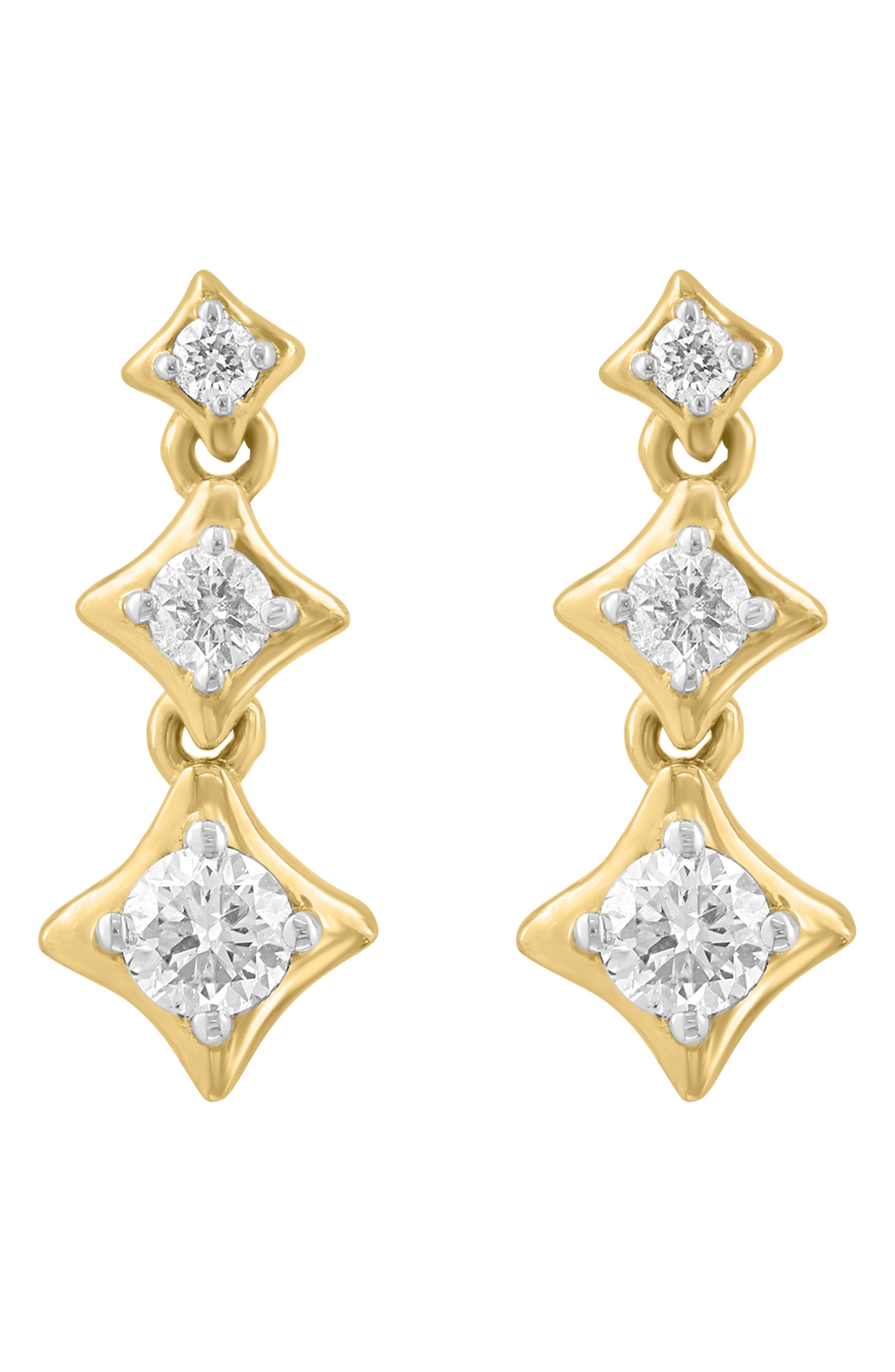 EFFY 14K Gold Plated Sterling Silver Diamond Drop Earrings
