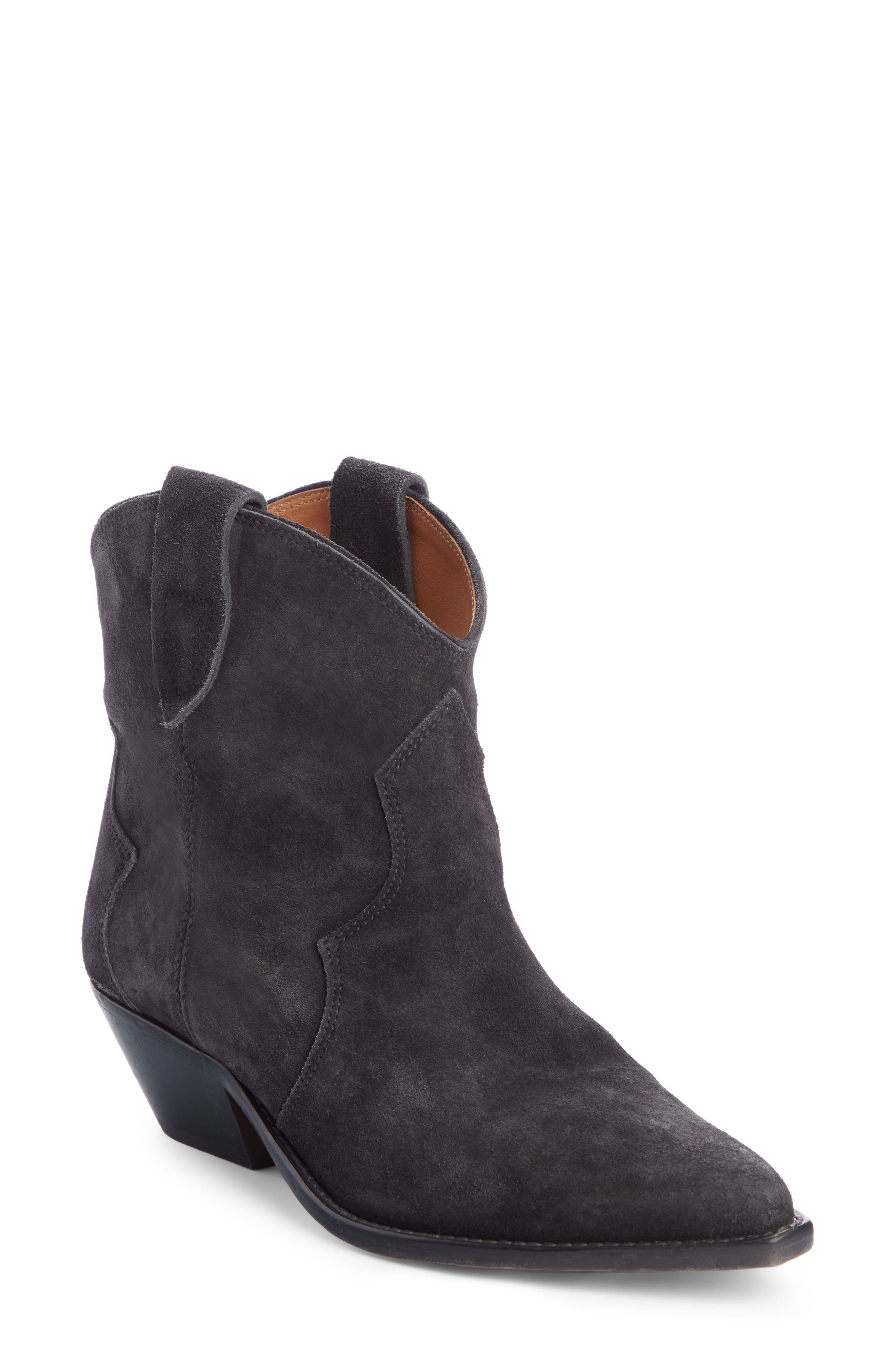 Dewina Western Boot, Main, color, FADED BLACK SUEDE
