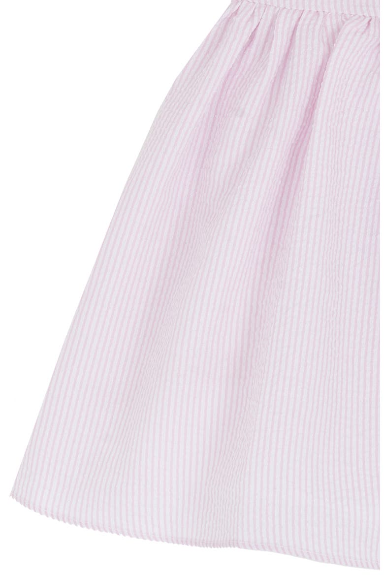 Dainty Bows Scallop Collar Seersucker Dress & Bloomers Set, Alternate, color, PINK
