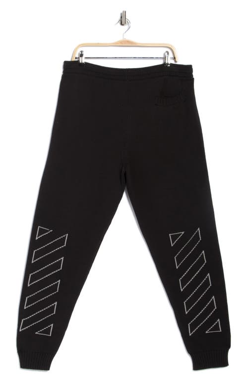 Off-white Diagonal Outline Knit Pants In Black