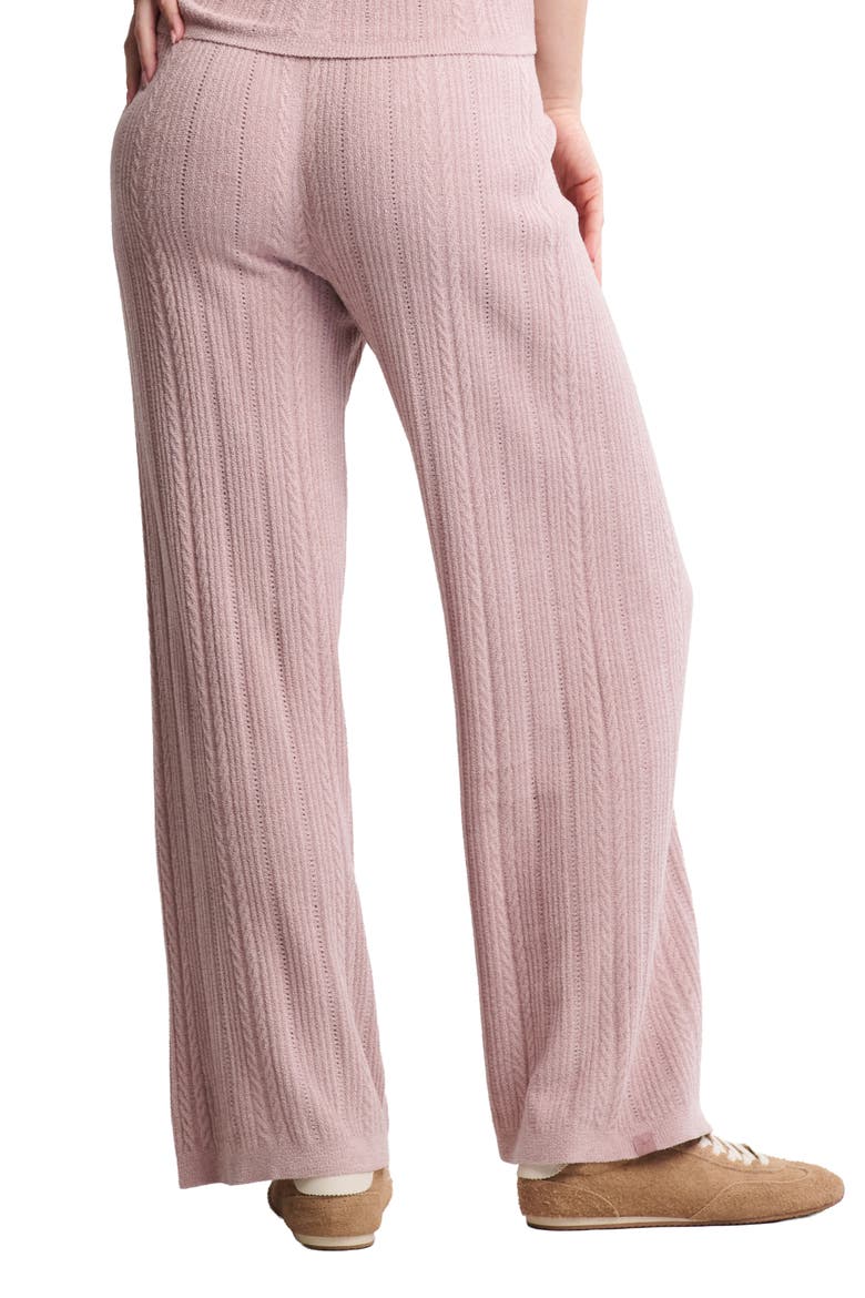 CozyChic® Ultra Lite® Cable Knit Lounge Pants, Alternate, color, TEABERRY
