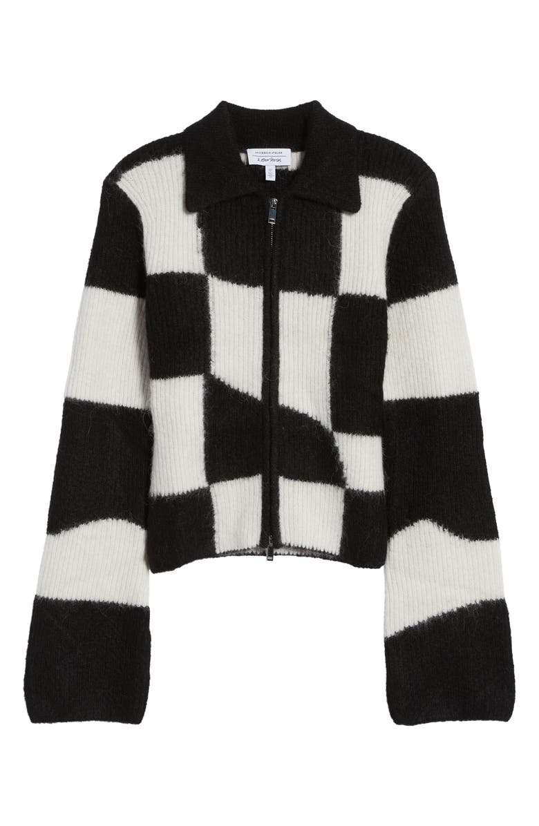 & Other Stories Checkerboard Zip Cardigan, Alternate, color, 