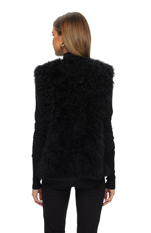 Gorski Cashmere Goat Fur Collarless Vest In Black