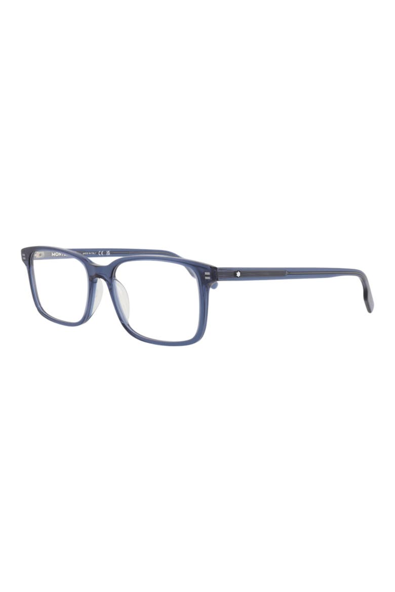 54mm Rectangular Optical Glasses, Alternate, color, MEDIUM BLUE TRANSPARENT