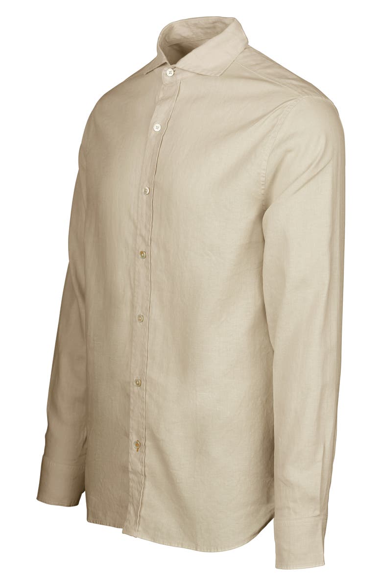 Swims Santorini Stretch Linen & Cotton Button-Up Shirt, Alternate, color, Mist