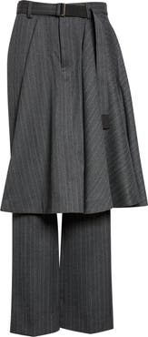 Sacai Pinstripe Skirt Layered Trousers