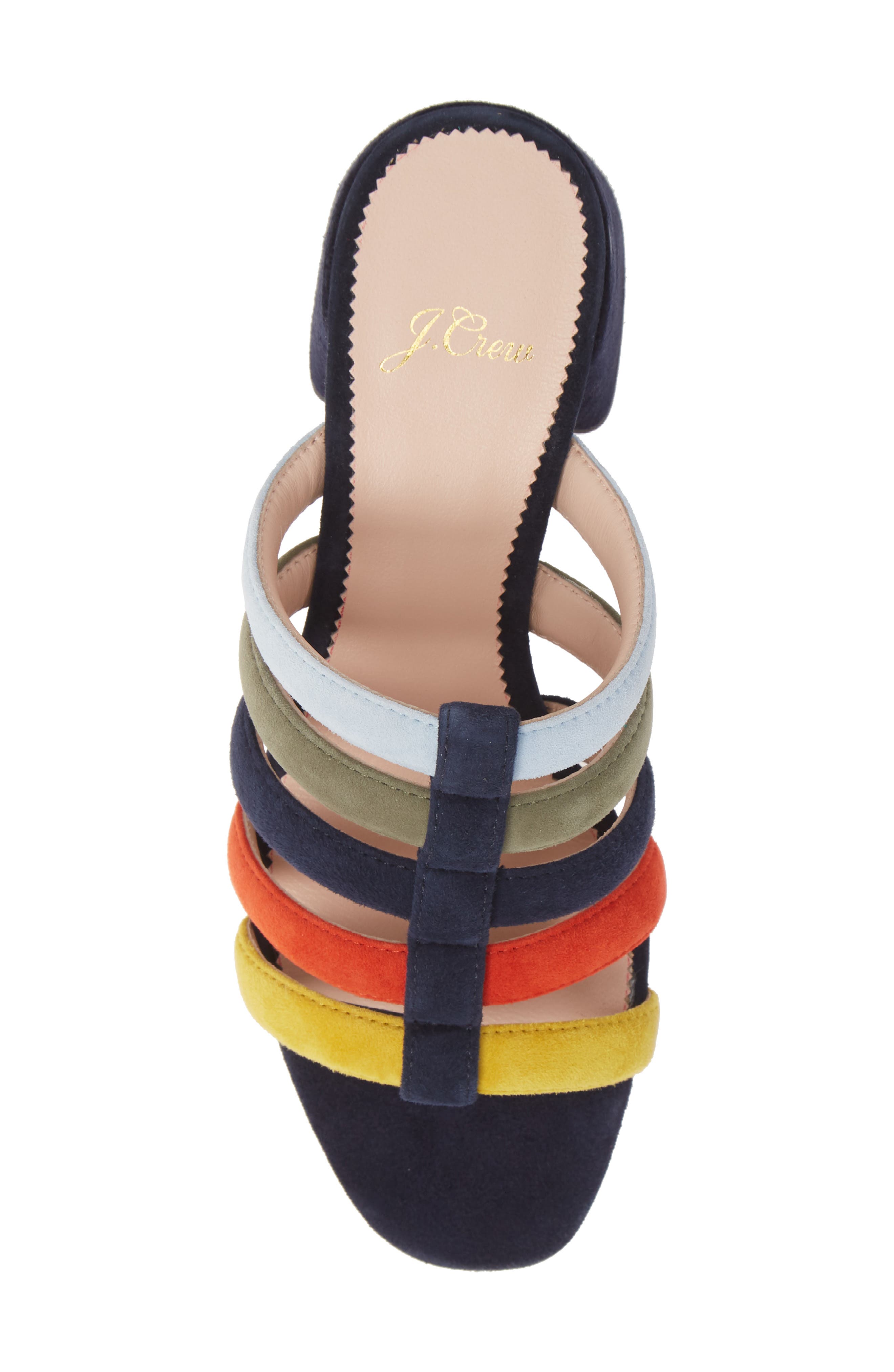 J.Crew Penny Strappy Suede Slide Sandal, Alternate, color, 