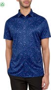 CON.STRUCT Regular Fit Paint Splatter Print Recycled Performance Golf Button-Down Shirt