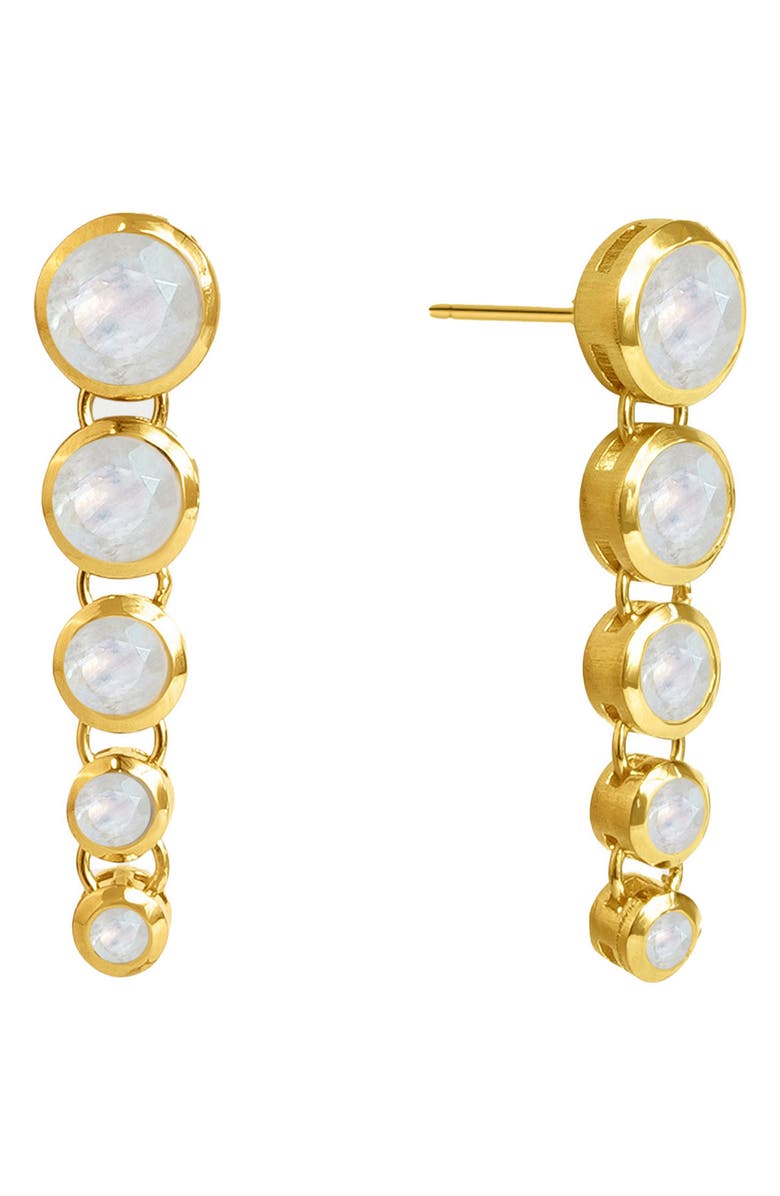 Dean Davidson Signature Statement Drop Earrings, Main, color, Yellow Gold/ Moonstone